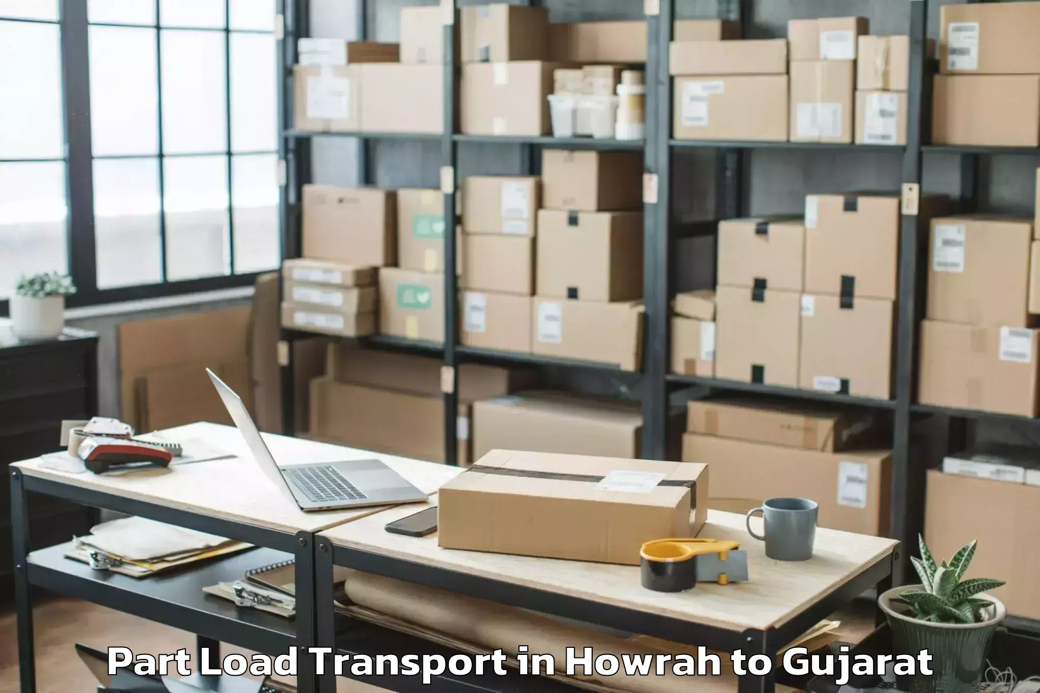 Professional Howrah to Jambughoda Part Load Transport